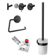 Emco - Juego de wc redondo con soporte de papel, juego de
