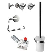 Emco - Juego de wc redondo con soporte de papel, juego de