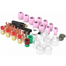71Pcs Stubby Gas Lentille Coupe en Verre Joints Toriques Pinces Kit de Buses de Gaz pour WP-17/18/26 Torche de Soudage TIG, 71Pcs