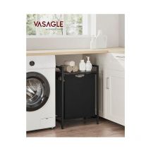 Panier à Linge, Corbeille Linge Sale, Sac à Linge, Bac, Sac Amovible et Lavable en Tissu Oxford, avec Plan de Travail, Cadre en Métal, 65L, 50 x 33 x
