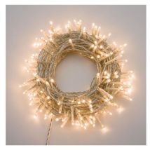 Serie luci led 53mt +4m cavo 750 miniled bianco caldo, mit memory controller, cavo trasparente