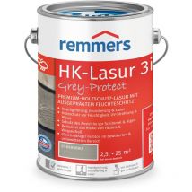 Remmers - HK-Lasur 3in1 Grey-Protect silbergrau, 2,5 Liter, Holzlasur für Vergrauung außen, 3 Holzschutz Produkte in einem, Feuchtigkeit- und