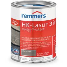 HK-Lasur 3in1 Grey-Protect graphitgrau, 0,75 Liter, Holzlasur für Vergrauung außen, 3 Holzschutz Produkte in einem, Feuchtigkeit- und UV-Schutz