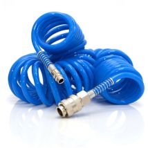 7,5m Tubo a Spirale Aria Compressa 1/4 10 Bar Raccordo Compressore Flessibile - blau