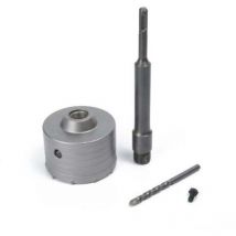 75mm Concrete Hole Saw with 220mm SDS Plus Shank for Cement, Brick, Stone, Wall, Self-Leveling Concrete
