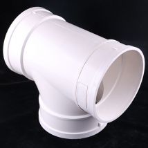 75mm Connecteur de Conduit Répartiteur 3 Voies (90 Degrés) xd - Connecteur de Conduit Rond - Ventilateur d'Extraction - Té de Ventilation pour