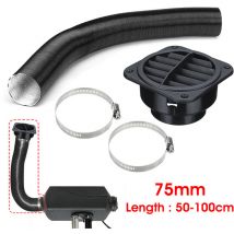75mm Heater Pipe Duct + Warm Air Outlet + Hose Clip For Heater Webasto