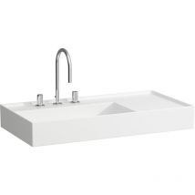 LAUFEN Kartell lavabo sobre encimera, repisa derecha, 3 agujeros
