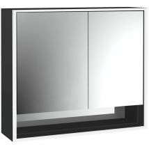 Emco - loft armario con espejo iluminado y estante inferior, 800mm, 2