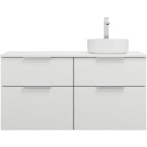 Burgbad - Eqio lavabo sobre encimera ceramica redondo, derecha,