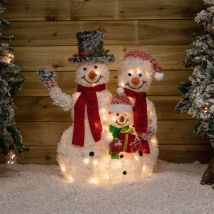 Samuel Alexander - 79cm Battery Operated Light up Snow Family Christmas Decoration with LEDs & Timer Function