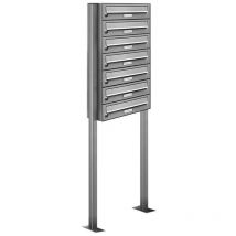 7er Edelstahl Stand Briefkasten Anlage Freistehend