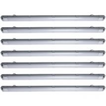 7x led Decken Wannen Lampen Garagen Keller Tages Licht Röhren IP65 Feucht Raum Hallen Leuchten