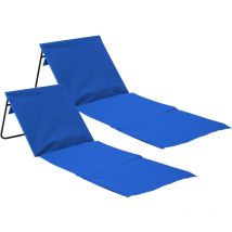 7house - Lot 2 tapis de plage pliants et rembourrés avec dossier 149,5x51x42,5cm