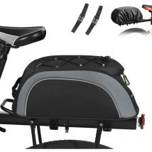 Decdeal - 7L Fahrrad-Kofferraumtasche, wasserabweisende Fahrradtasche, Fahrradträgertasche mit wasserdichtem Regenschutz