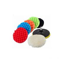 7pcs 5 in éponge polissage épilation à la cire de polissage Polissoir composé Kit voiture + kit adaptateur M14 Foret(5 in)