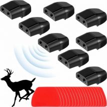 XVX - 8 alarmas de ciervo para coche, de doble cara y con silbato (negro)