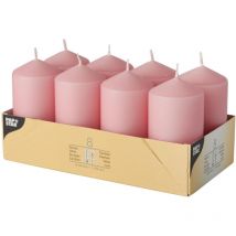 Papstar - 8 bougies piliers ø 50 mm · 100 mm vieux rose 17982