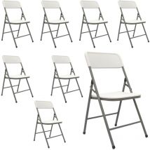 8 Chaises Pliantes jusqu'à 150kg - Siège de Jardin et Balcon Pliable - Plastique