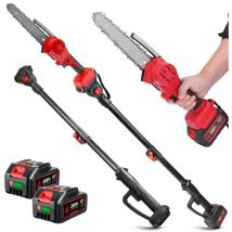 8' Elektro-Hochentaster, Akku-Kettensägen1,3 m/1,8 m/2,25 m Teleskopstange, kabellose Teleskop-Kettensägen mit großer Reichweite – mit 2 Batterie