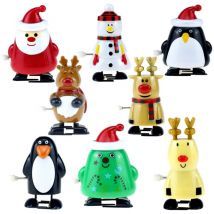 8 enfants jouet à remonter pingouin à remonter Ren Julgran Snögubbe Tomte Noël pingouin à remonter Leksak