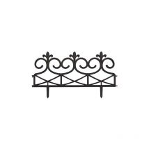 8 Garden Border Edging Victorian Iron Scroll Style Black Plastic Fence (2x Packs Of 4)