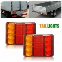 8 led Feux Arrière 2PCS, Homologués E8 Feux de Remorque Multifonctionnel, Lumière Jaune Rouge Super Lumineux, Feux Indicateur/Freinage/Feux de