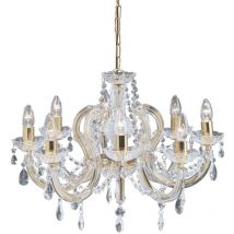 Searchlight - Marie Therese - 8 Light Crystal Chandelier Polished Brass Finish, E14