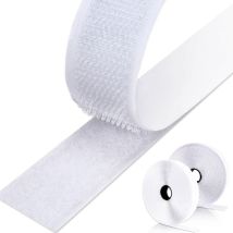 8 M Doppelseitiges, Selbstklebendes Klettband, Selbstklebender Klettstreifen Für Wandbehänge Und Teppiche, 20 Mm (weiß)