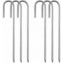 8 mm x 30 cm) Piquets de tente en acier set de 6 Kit de fixation de trampoline en j galvanisé Tente de trampoline Tente de camping Balançoire Toile