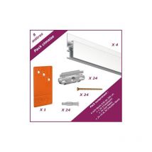 Newly - 8 mètres Blanc mat : Pack économique cimaise R30 (rails et fixations)
