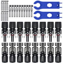 Naxunnn - 8 Paar Solarpanel Stecker, Männlich/Weiblich Solarpanel Kabelstecker, Solar Panel Kabel Anschlüsse Stecker, Photovoltaik Steckverbinder mit