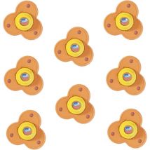 Memkey - 8pcs Mini Stainless Steel Swivel Casters Self Adhesive 360 Degree Swivel Caster Universal Wheels for Furniture Storage Box Trash can (Orange)