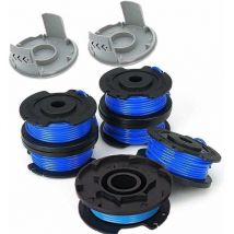 8 Packs 0.065 inch Line Trimmer Replacement Spool for Ryobi 18v 24v 40v, Fits Ryobi One+ AC14RL3A, 11ft Cordless Line Trimmer, 6 Spools + 2 Trimmer