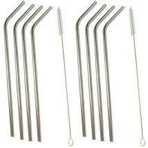 8 pailles en inox avec goupillon