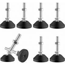 8 patas niveladoras 50M8, patas ajustables para muebles, patas de acero inoxidable con base artificial, dirección ajustable, pasador de ajuste,