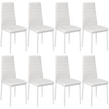 Jeobest - Lot de 8 chaises de salle à manger tapissées avec pied en métal chaises de salon Blanc