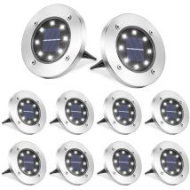 8 Pcs led Solar Lights Outdoor Solar Ground Lights Garden Cool White Lawn Light npterbl