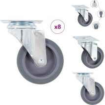 8 pcs Roulettes pivotantes 75 mm - Roulette Pivotante - Roulettes Pivotantes - Roulette De Chariot - Roulettes De Chariot