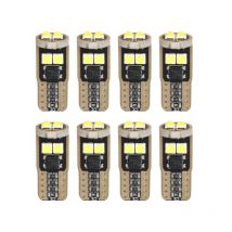 A2zworld - 8 Pezzi Lampada Led T10 W5W 6 smd 3030 12V 1.2W 180lm Bianco Freddo 6500K 26mm