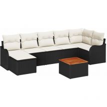 Vidaxl - Garden Sofa Set 8 pcs Black, white