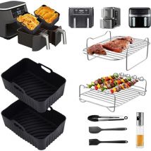 8 Pièces Accessoires de Friteuse à Air Chaud 2024 AF500EU AF400EU, AF300EU, Double Stack xl SL400EU,Accessoires Moule en Silicone pour Racks et