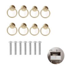 8 Pièces Ancien Poignées Tirage Rétro Anneaux, Anneaux Boutons Pull de Poignée, Bague de Tiroir en Laiton, pour Armoires à Portes, Coiffeuses,