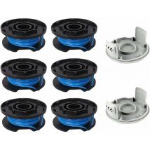 8 Pièces Bobine de Rechange pour Débroussailleuse,Compatible Avec Ryobi One + AC14RL3A-18V 24V 40V,Coupe-fil Sans Fil Line 11ft,6 Bobines + 2