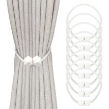 8 Pieces Curtain Tiebacks, Fashion Squares, Curtain Tieback for Home, Office, Hotel (White)