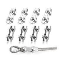Cyslmuk - 8 Pièces M5 Duplex Clips Serre-Câbles, Pinces De Câble Métallique Duplex En Acier Inoxydable 304, Câble à Pince 5mm pour Cordes à Linge en