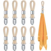 Tigrezy - 8 Pièces Pince à Serviette, Accroche Torchon, Crochet Torchon Porte Serviette Salle de Bain, Clips Porte-Torchon Placards Serviettes