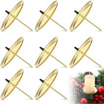 Linghhang - 8 portavelas de metal de 6 cm/2,4 pulgadas para corona de Adviento, velas de Adviento, velas para Adviento, Navidad y decoración de mesa