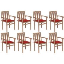 Qonovt - Furniture Limited - Sedie da Giardino Impilabili con Cuscini 8 pz