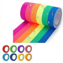 Bluedeer - 8 Rollen Neon Klebeband Fluoreszierend & Leuchtend Selbstklebendes Glow in the Dark Tape für Party Deko, Halloween, Basteln
